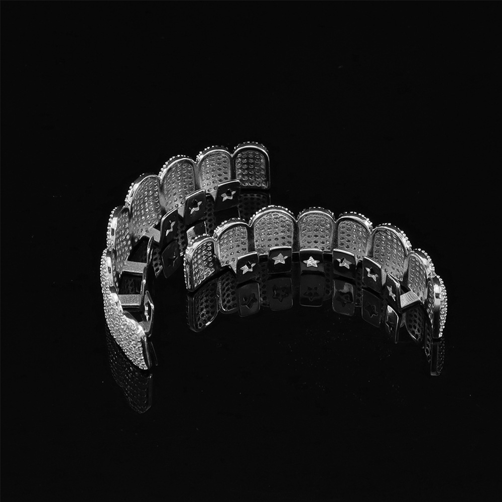 شبك أسنان مطلي بالفضة مرصع بال - مراجعة Teeth Whitening Moulds وسعره